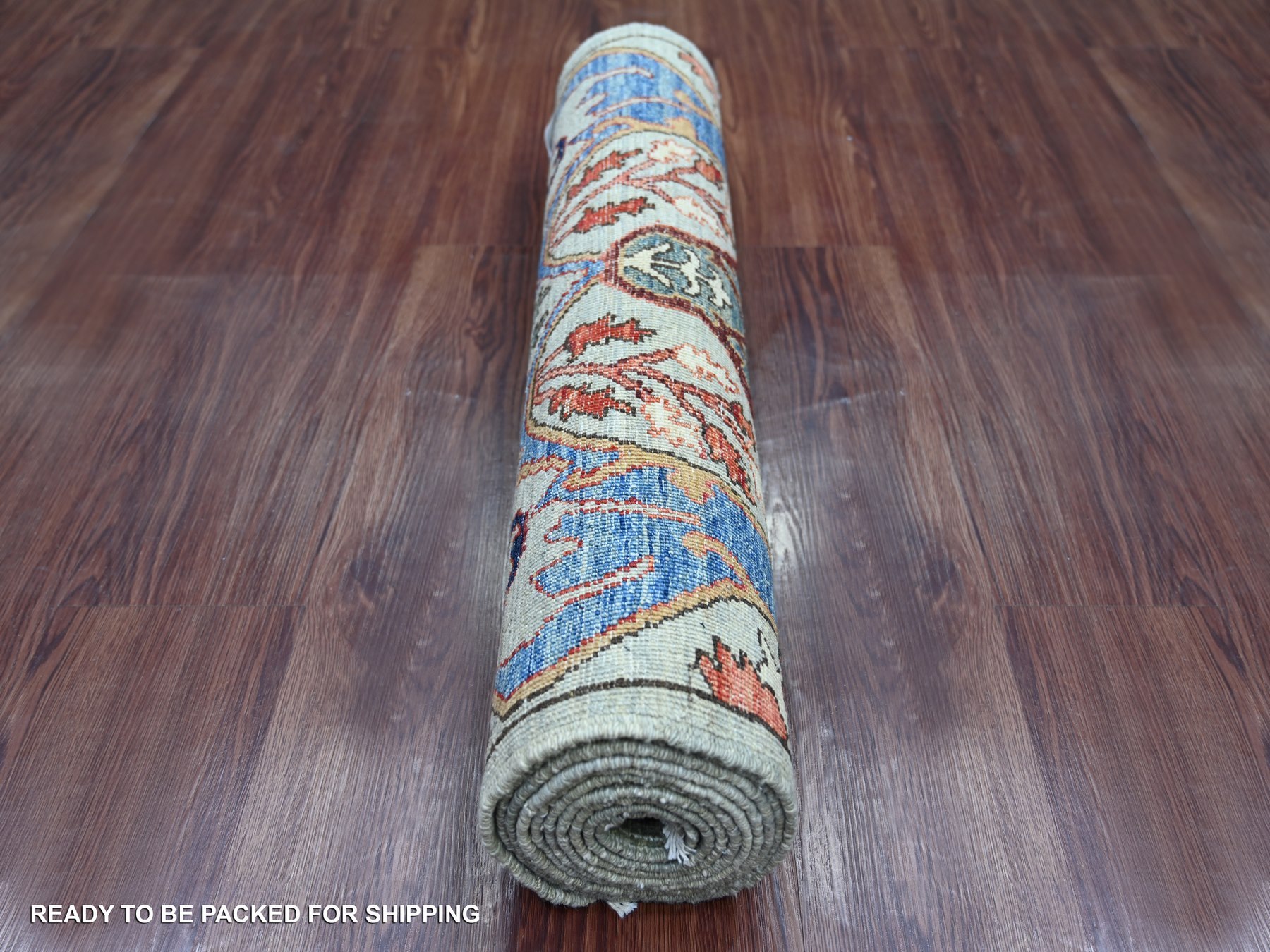 2'8"x10' Greenish Gray, Bijar Garus Design, Hand Knotted, High Mountain Wool, Aryana Grade, Soft Pile, Vegetable Dyes, Densely Woven, Runner, Oriental Rug HR21927 - Image 4