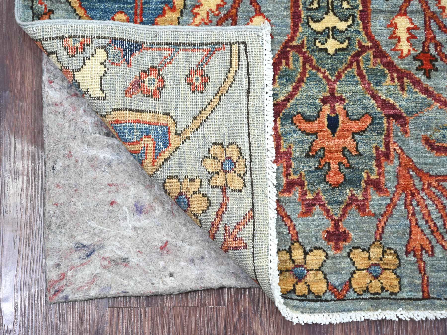 2'9"x9'8" Maya Blue, Bijar Garus Design, Hand Knotted, High Mountain Wool, Aryana Grade, Soft Pile, Vegetable Dyes, Densely Woven, Runner, Oriental Rug HR21930 - Image 2
