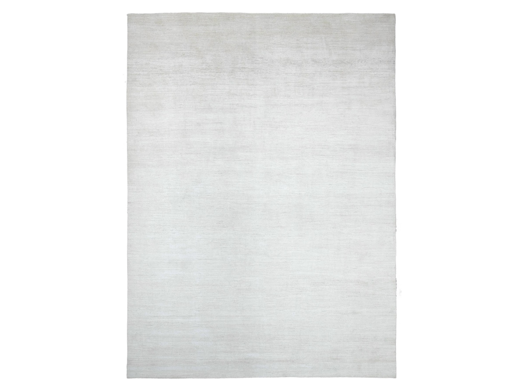 9'x12' Daisy White, Plain Solid Pattern, Hand Knotted, Hand Spun Ghazni Wool, Lush and Plush, Oriental Rug HR22095