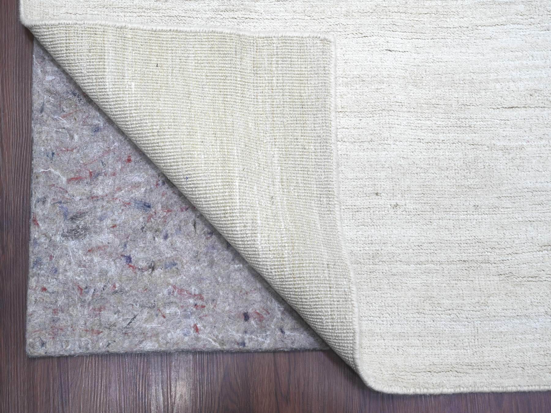 9'x12' Daisy White, Plain Solid Pattern, Hand Knotted, Hand Spun Ghazni Wool, Lush and Plush, Oriental Rug HR22095 - Image 4