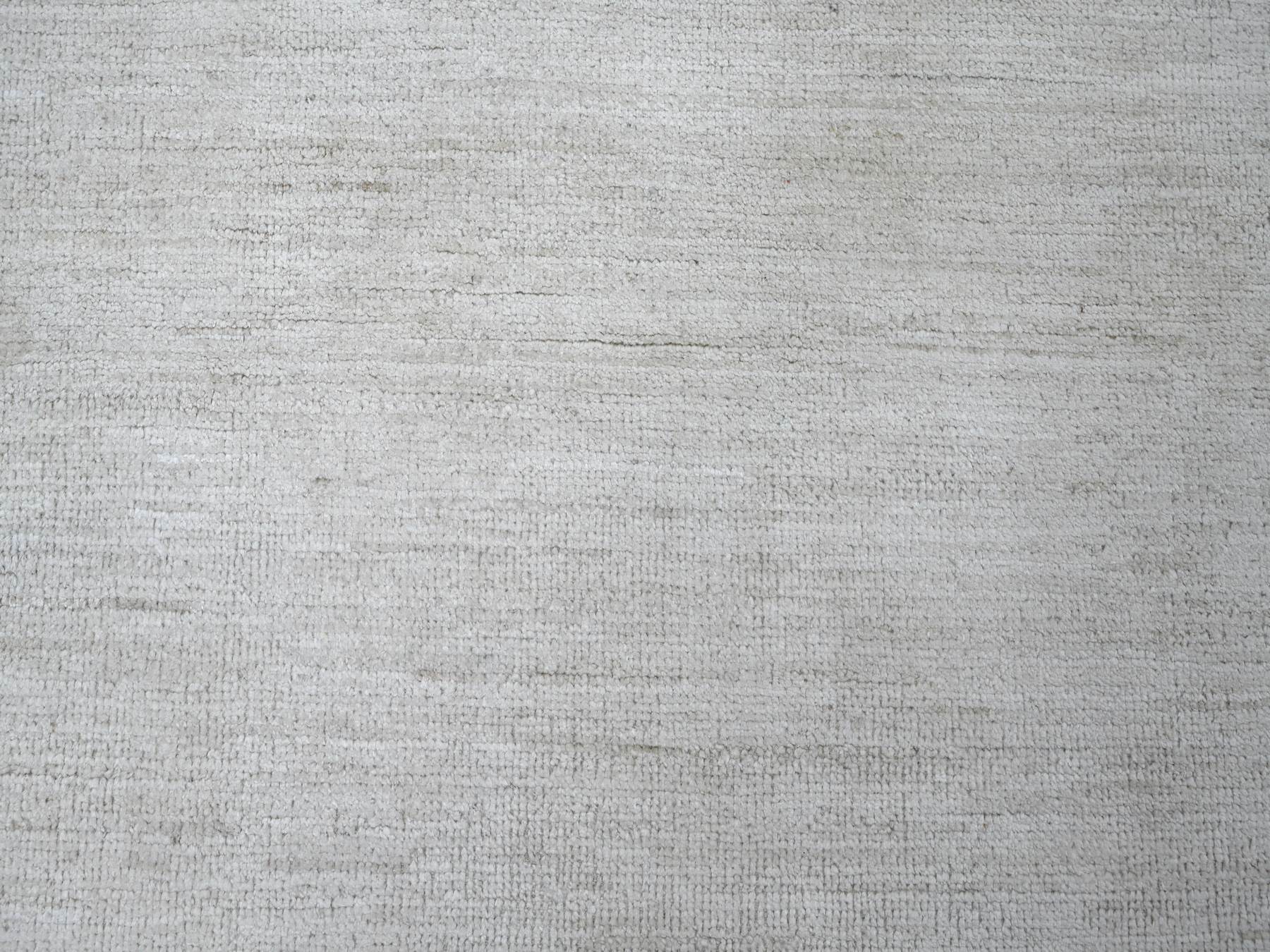 9'x12' Daisy White, Plain Solid Pattern, Hand Knotted, Hand Spun Ghazni Wool, Lush and Plush, Oriental Rug HR22095 - Image 8