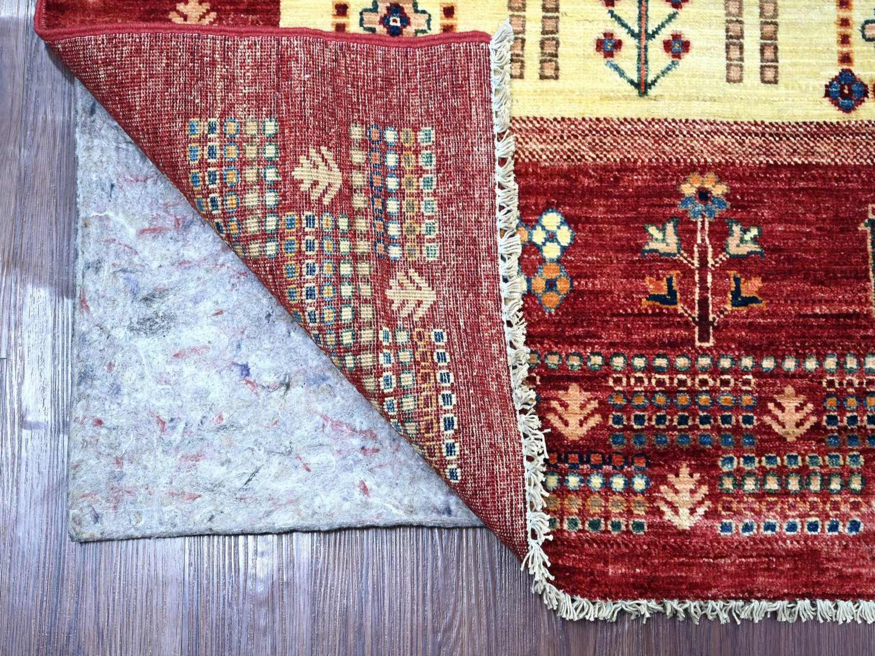 5'8"x8' Berry Red, Natural Wool, Vegetable Dyes, Fine Kashkuli Gabbeh with Small Animal Figurines, Hand Knotted, Oriental Rug HR22125 - Image 2