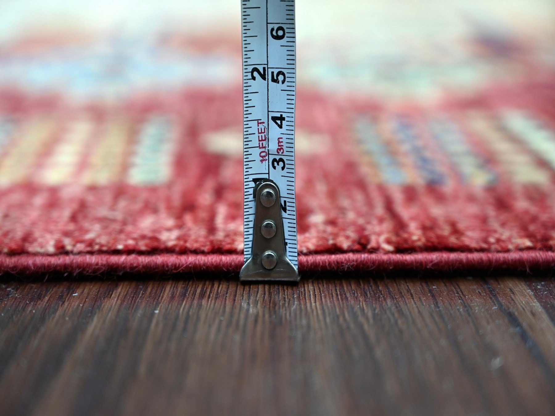 5'8"x8' Berry Red, Natural Wool, Vegetable Dyes, Fine Kashkuli Gabbeh with Small Animal Figurines, Hand Knotted, Oriental Rug HR22125 - Image 5