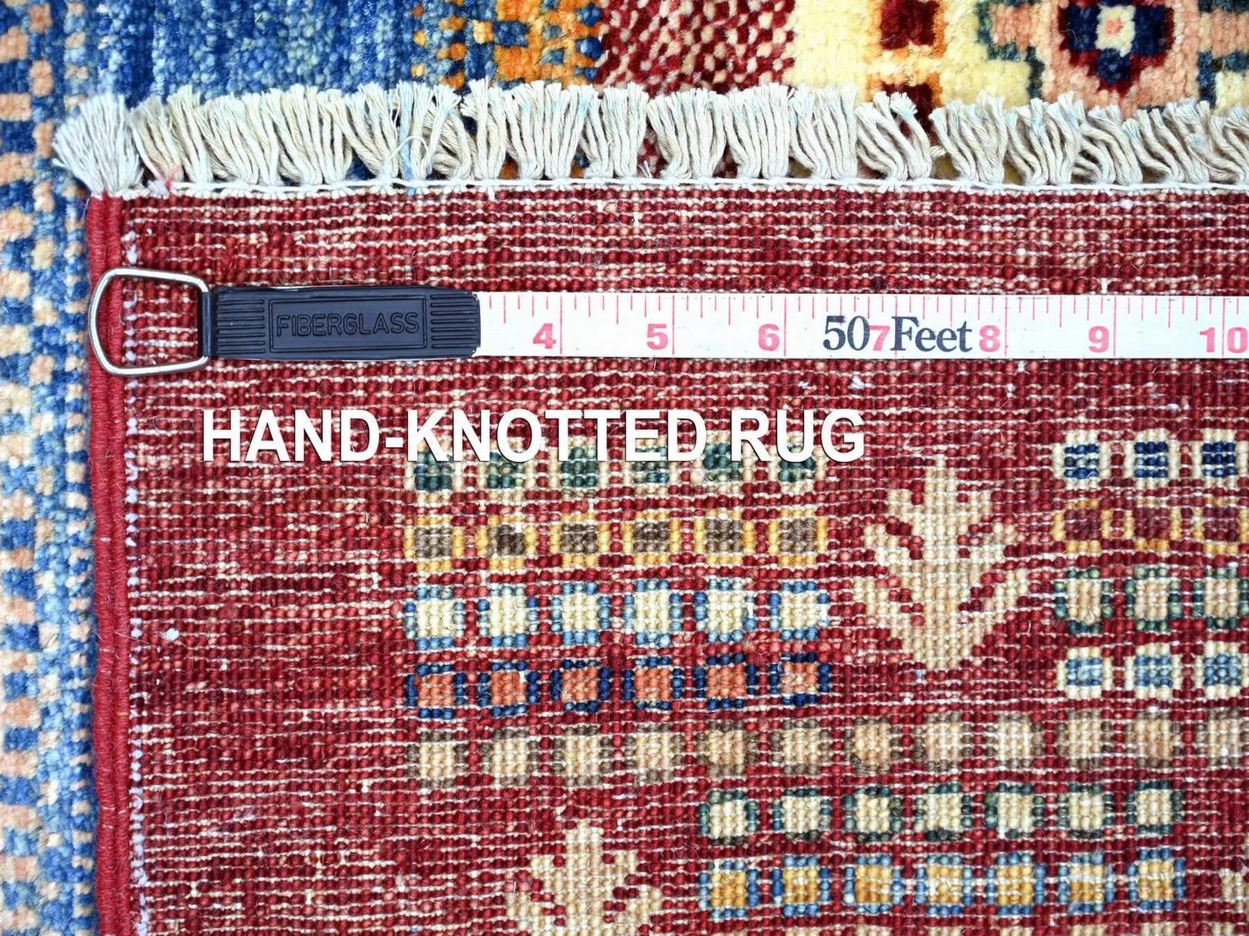 5'8"x8' Berry Red, Natural Wool, Vegetable Dyes, Fine Kashkuli Gabbeh with Small Animal Figurines, Hand Knotted, Oriental Rug HR22125 - Image 6