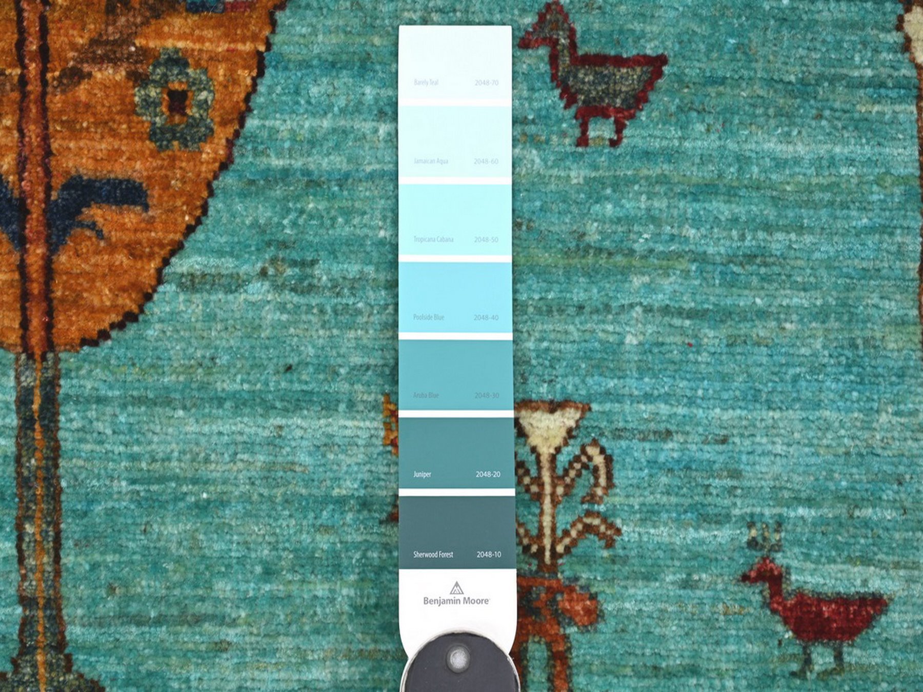 5'8"x9'9" Light Blue, Hand Knotted, Afghan Sultani with Cypress Tree Design, Denser Weave, Vegetable Dyes, Soft Wool, Oriental Rug HR22128 - Image 3