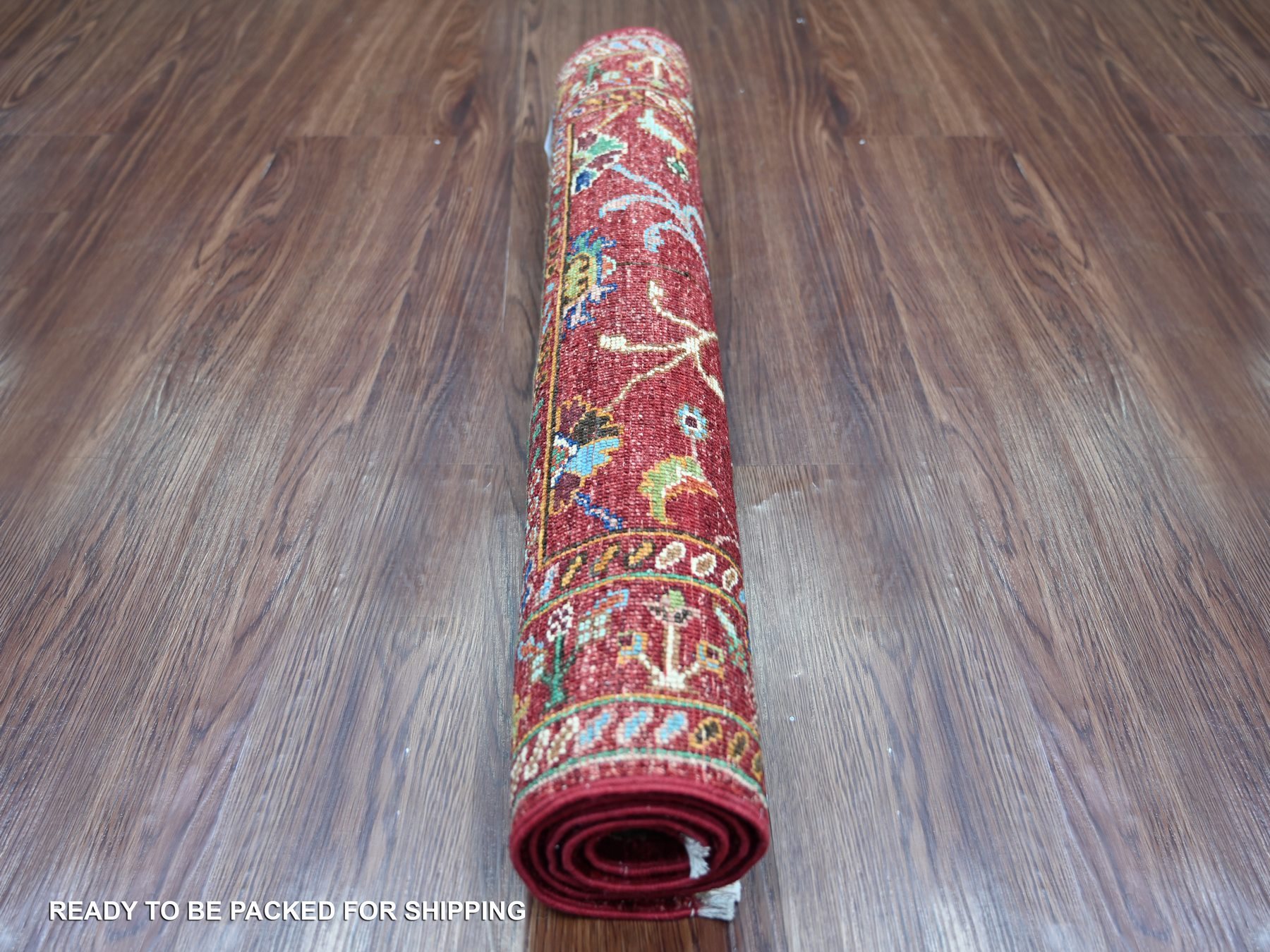 2'7"x3'10" Rust Red, Denser Weave, Soft Wool, Vegetable Dyes, Afghan Sultani with All Over Floral Pattern, Hand Knotted, Sample, Mat, Oriental Rug HR22178 - Image 4