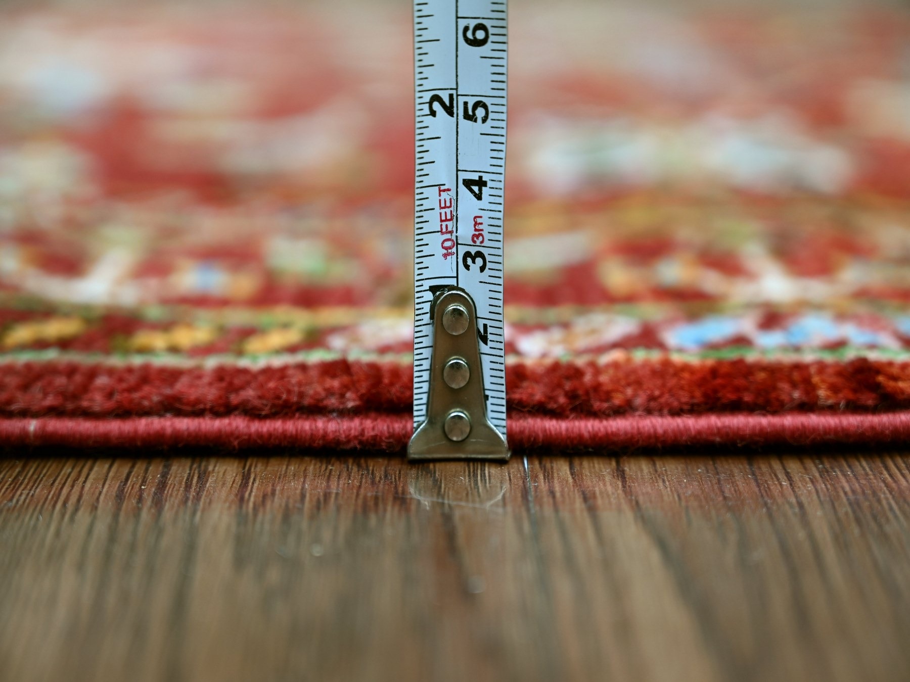 2'7"x3'10" Rust Red, Denser Weave, Soft Wool, Vegetable Dyes, Afghan Sultani with All Over Floral Pattern, Hand Knotted, Sample, Mat, Oriental Rug HR22178 - Image 5