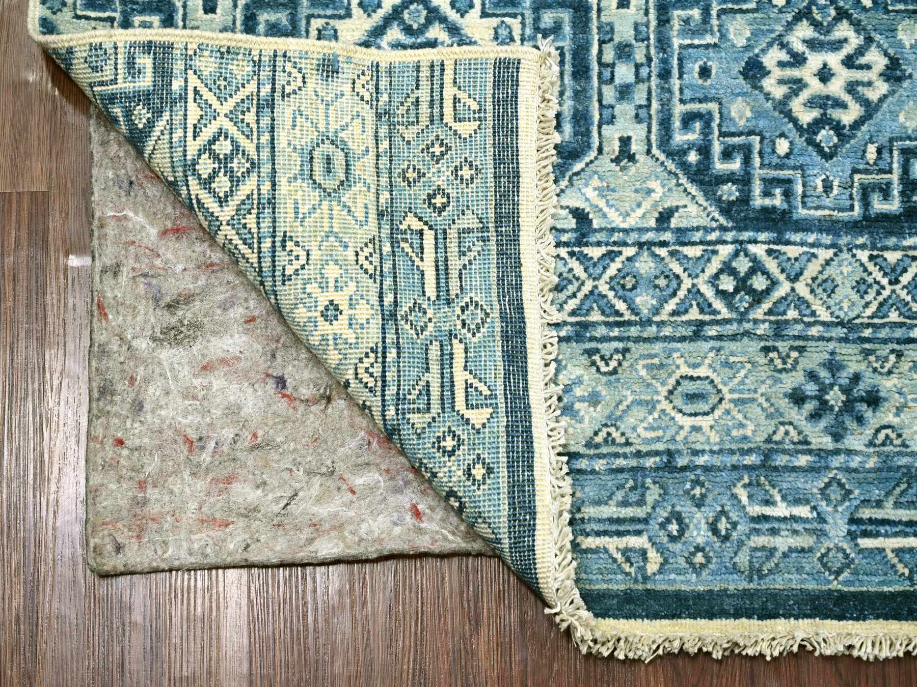 6'x9' Misty Gray, Vegetable Dyes, Pure Wool, Hand Knotted, Afghan Super Kazak with Khorjin Design, Oriental Rug HR22254 - Image 2