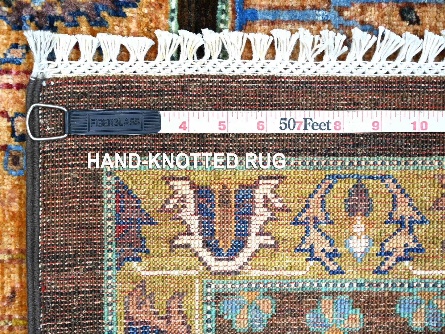 3'2"x5' Colorful, Soft Wool, Hand Knotted, Afghan Sultani with Cypress Tree Design, Denser Weave, Vegetable Dyes, Oriental Rug HR22257 - Image 6