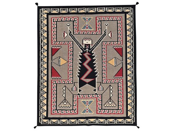8'x9'8" Amphora Brown, Flat Weave, American Indian Southwest Geometric Design, Hand Woven, 100% Wool, Oriental Rug HR2240