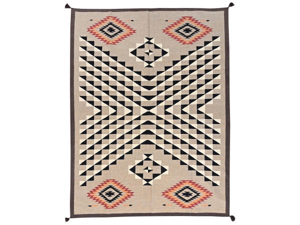 8'x10' Khaki Brown, Flat Weave, American Indian Southwest Geometric Design, Hand Woven, 100% Wool, Oriental Rug HR2258