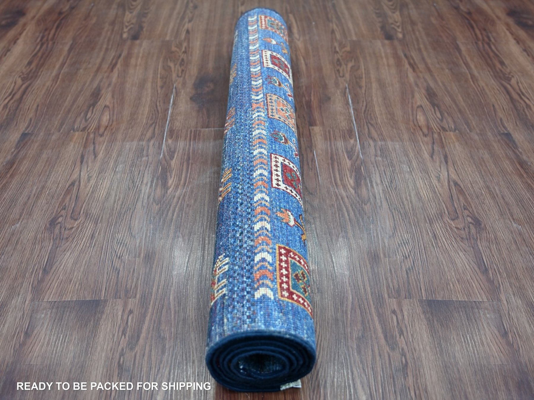 3'2"x5' Navy Blue, Fine Kashkuli Gabbeh with Small Animal Figurines, Hand Knotted, Natural Wool, Vegetable Dyes, Oriental Rug HR22605 - Image 4