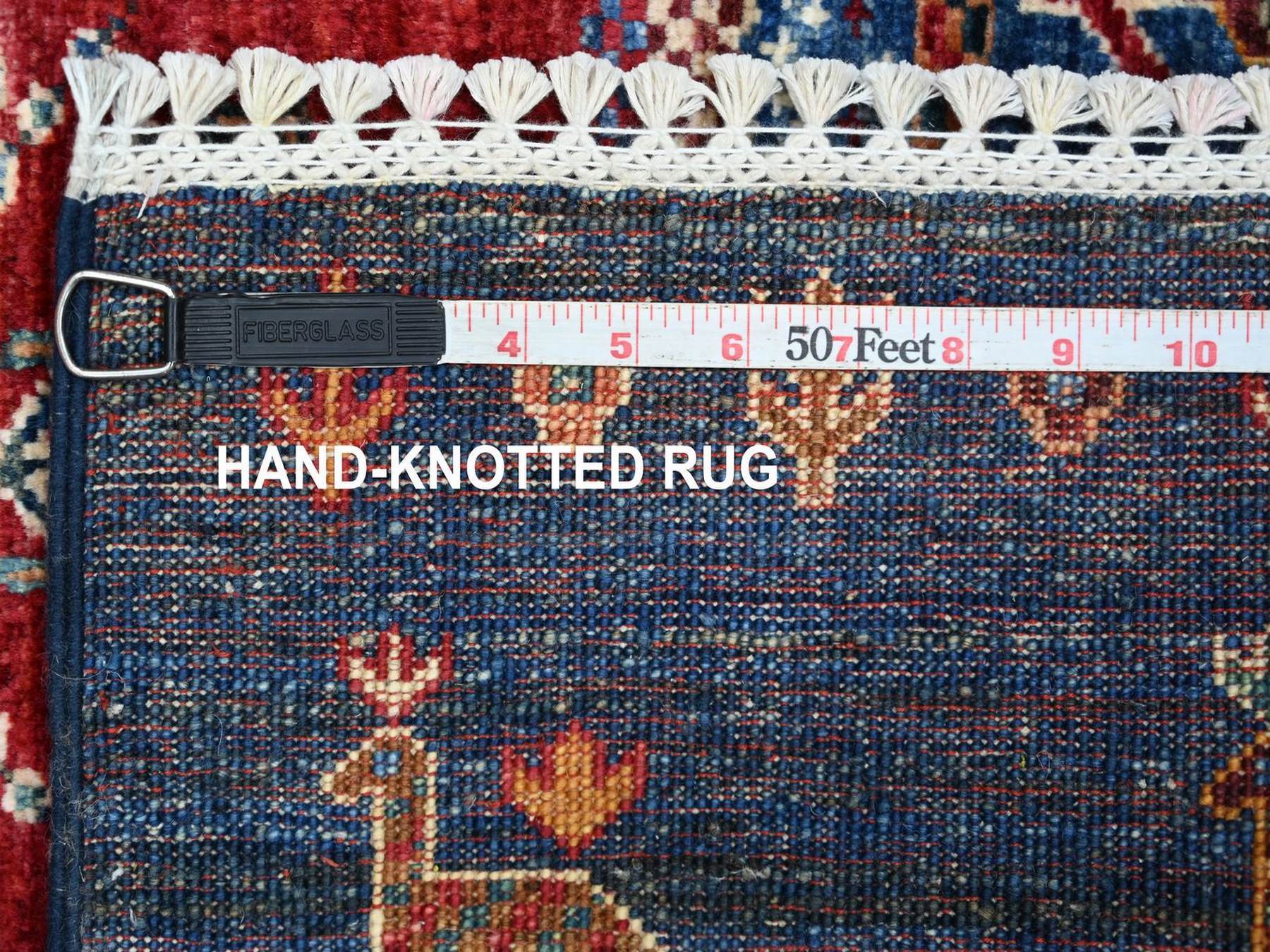 3'2"x5' Navy Blue, Fine Kashkuli Gabbeh with Small Animal Figurines, Hand Knotted, Natural Wool, Vegetable Dyes, Oriental Rug HR22605 - Image 6