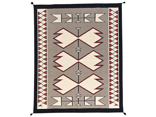 8'1"x10' Khaki Brown, Flat Weave, American Indian Southwest Geometric Design, Hand Woven, 100% Wool, Oriental Rug HR2264