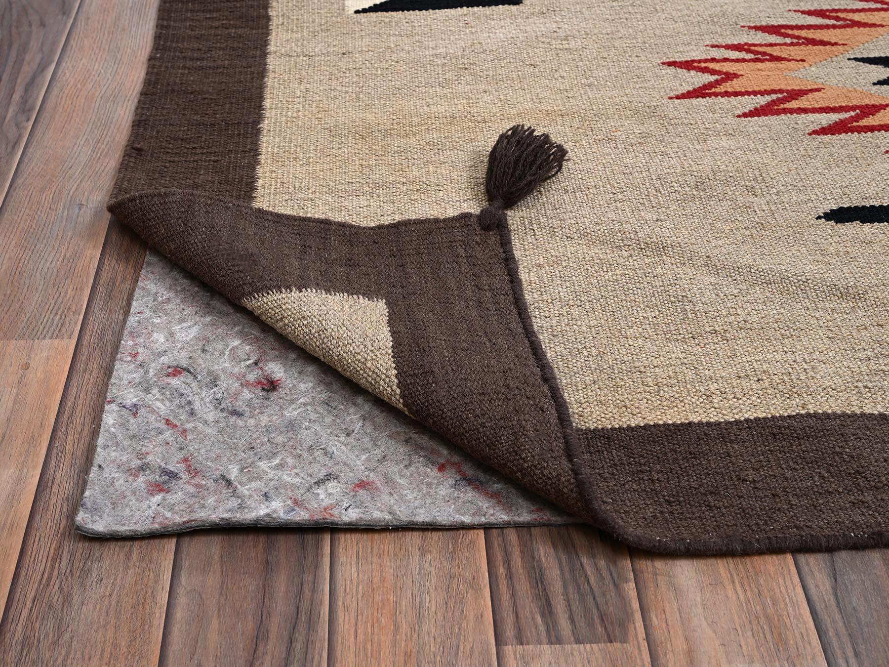 12'2"x14'9" Khaki Brown, Flat Weave, American Indian Southwest Geometric Design, Hand Woven, 100% Wool, XL, Oversized, Oriental Rug HR2280 - Image 3