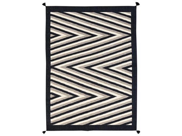 5'x7' Khaki Brown, Flat Weave, American Indian Southwest Geometric Design, Hand Woven, 100% Wool, Oriental Rug HR2284