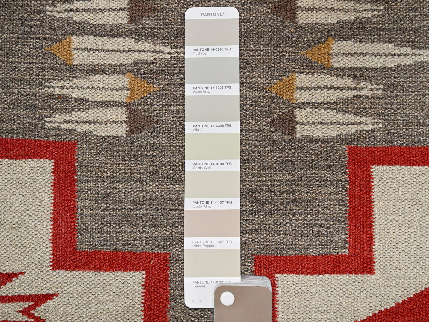 5'1"x7' Spanish Gray, Flat Weave, American Indian Southwest Geometric Design, Hand Woven, 100% Wool, Oriental Rug HR2292 - Image 5