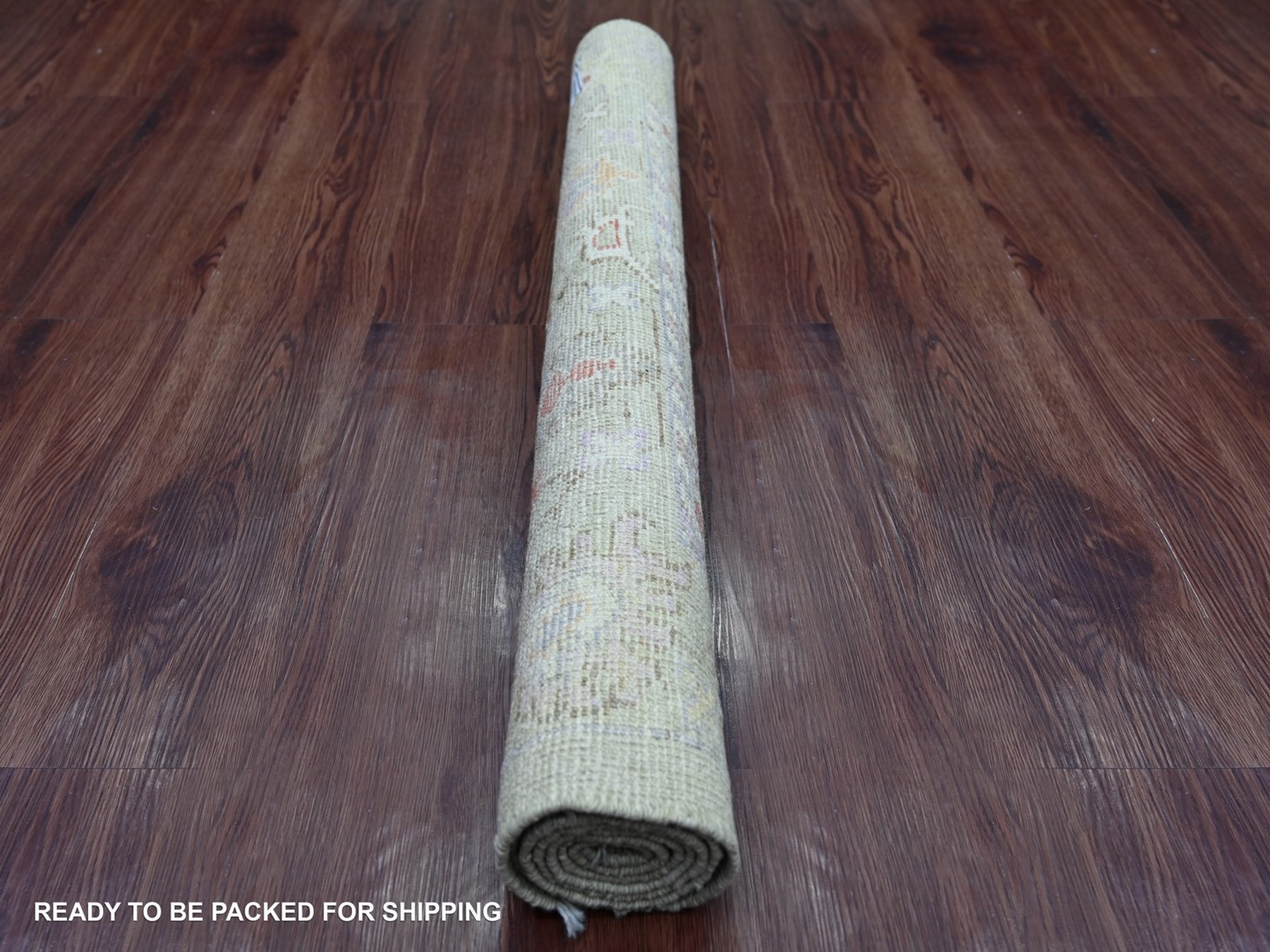 3'2"x5' Laurel Green, Afghan Angora Oushak with All Over Leaf Design, Hand Knotted, 100% Wool, Vegetable Dyes, Oriental Rug HR22920 - Image 4