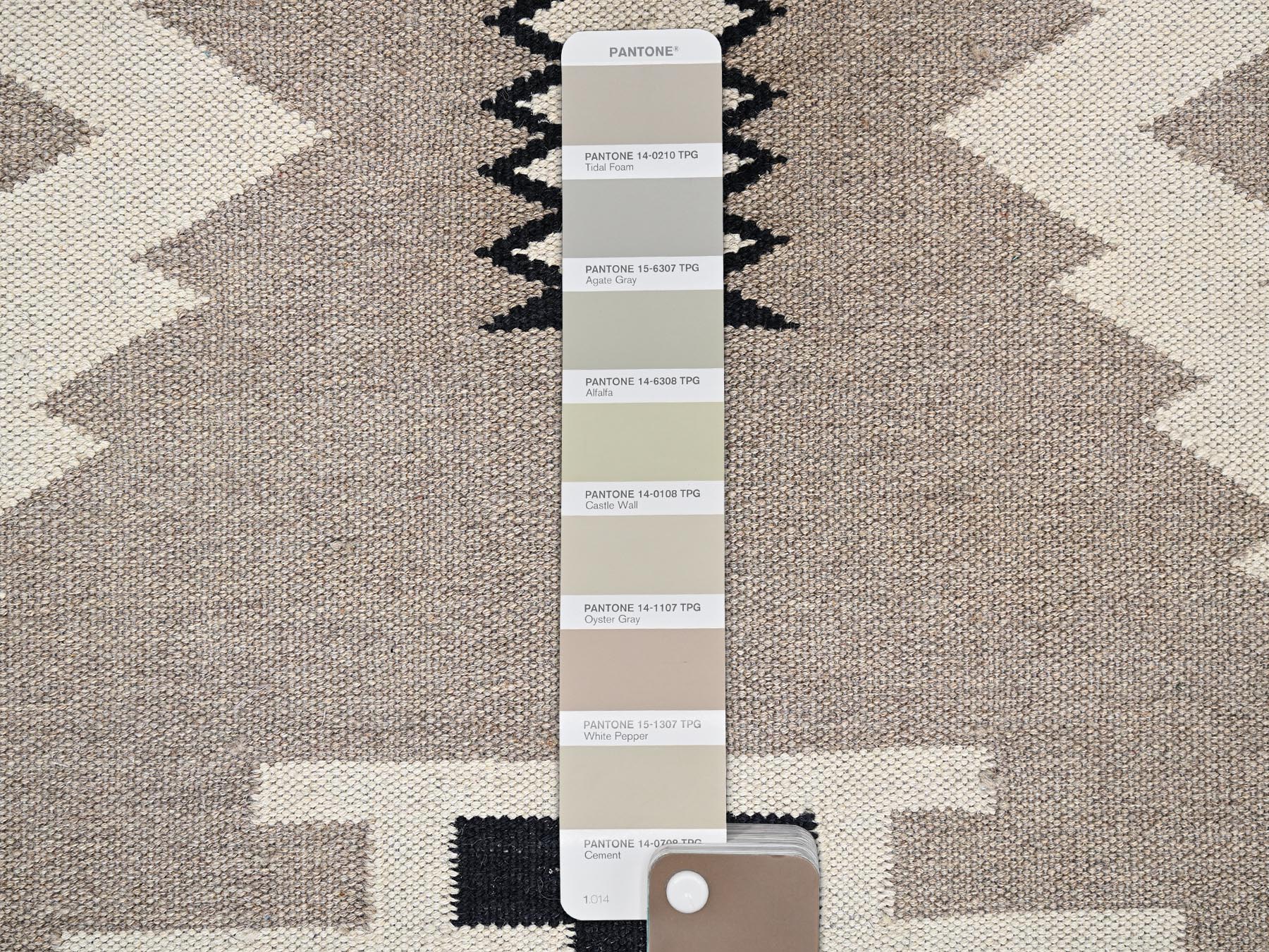 9'1"x11'9" Khaki Brown, Flat Weave, American Indian Southwest Geometric Design, Hand Woven, 100% Wool, Oriental Rug HR2299 - Image 5
