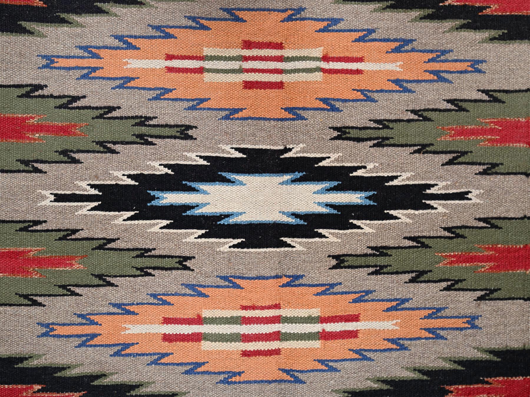 9'x12'1" Crimson Red, Flat Weave, American Indian Southwest Geometric Design, Hand Woven, 100% Wool, Oriental Rug HR2301 - Image 4
