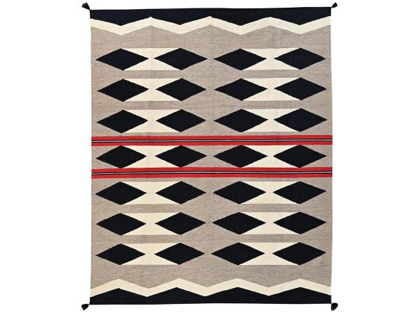 8'2"x10' Khaki Brown, Flat Weave, American Indian Southwest Geometric Design, Hand Woven, 100% Wool, Oriental Rug HR2318