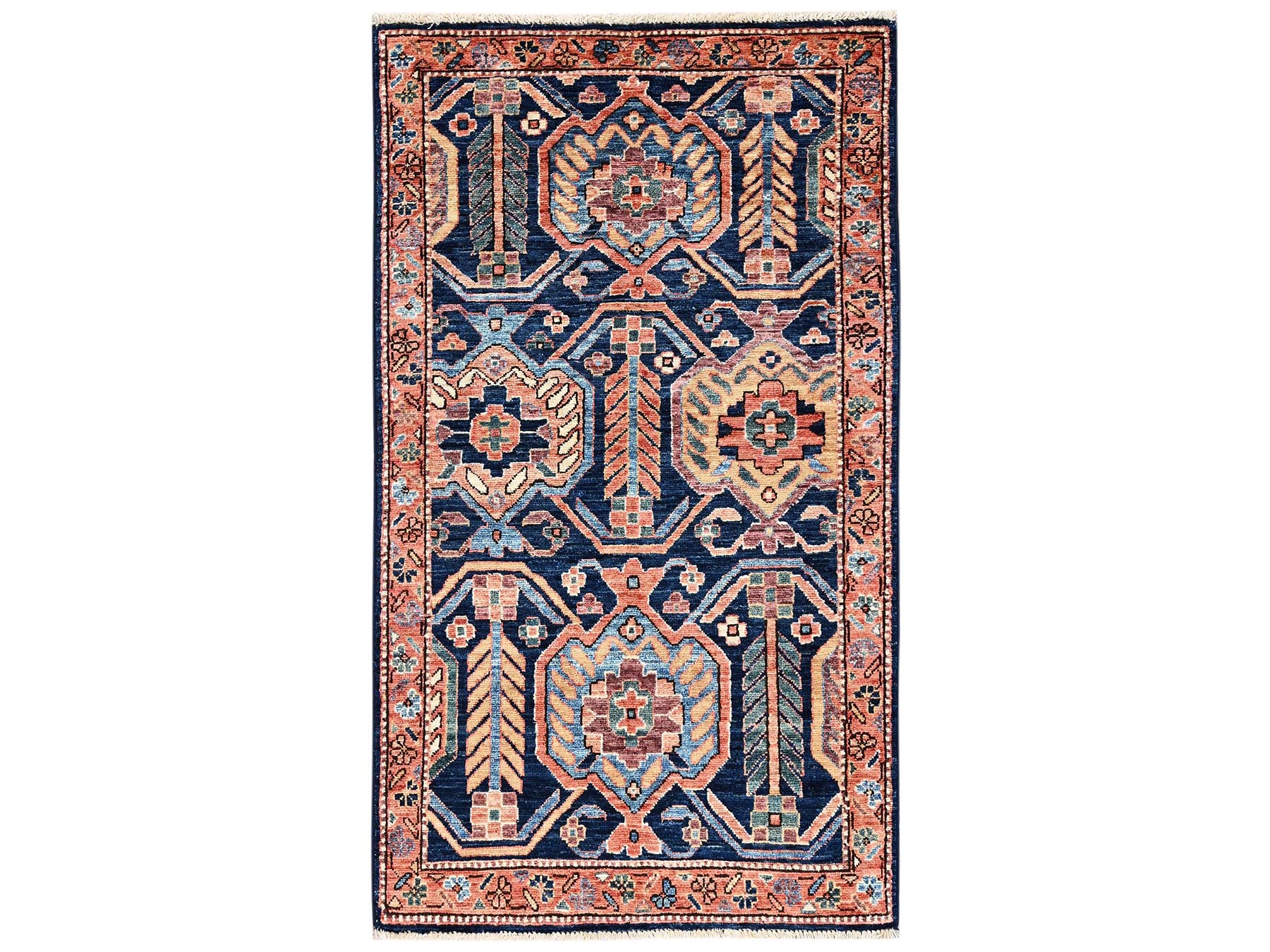 3'x5'2" Yale Blue, Antique Bakhtiar Design, Aryana Grade, Vegetable Dyes, Soft Pile, Hand Knotted, High Mountain Wool, Densely Woven, Oriental Rug HR2370