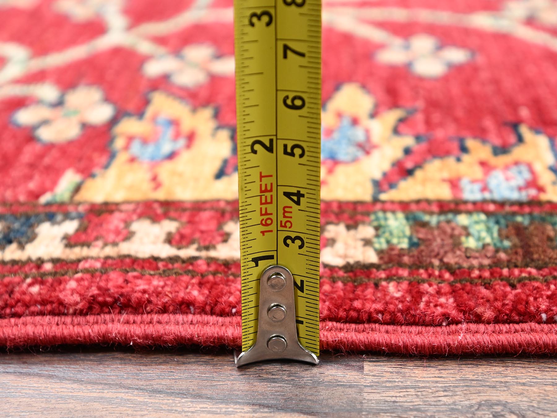 3'5"x4'7" Ajax Red, Northwest Persian Design, Aryana Grade, Vegetable Dyes, Soft Pile, High Mountain Wool, Hand Knotted, Densely Woven, Oriental Rug HR2414 - Image 6