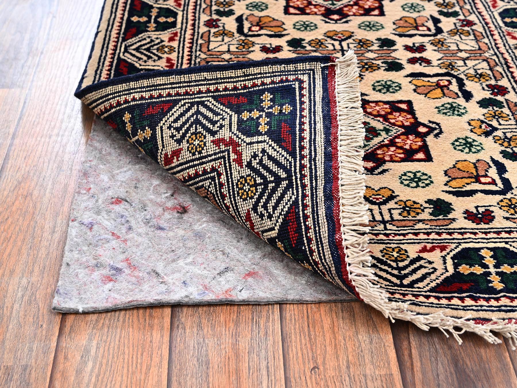 2'3"x4'10" Lace White, Afghan Andkhoy with All Over Geometric Motif, Hand Knotted, Soft and Velvety Wool, Short & Narrow Runner, Oriental Rug HR2458 - Image 3