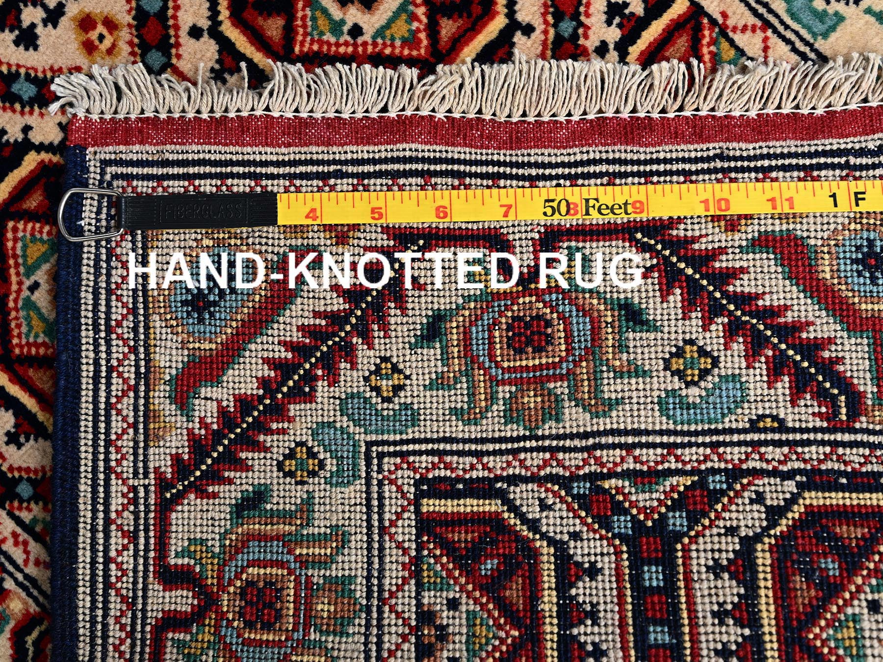 2'1"x4'3" Afghan Khamyab with Ivory Colors, All Over Design, Vegetable Dyes, Hand Knotted, Pure Wool, Mat, Sample, Oriental Rug HR2462 - Image 7