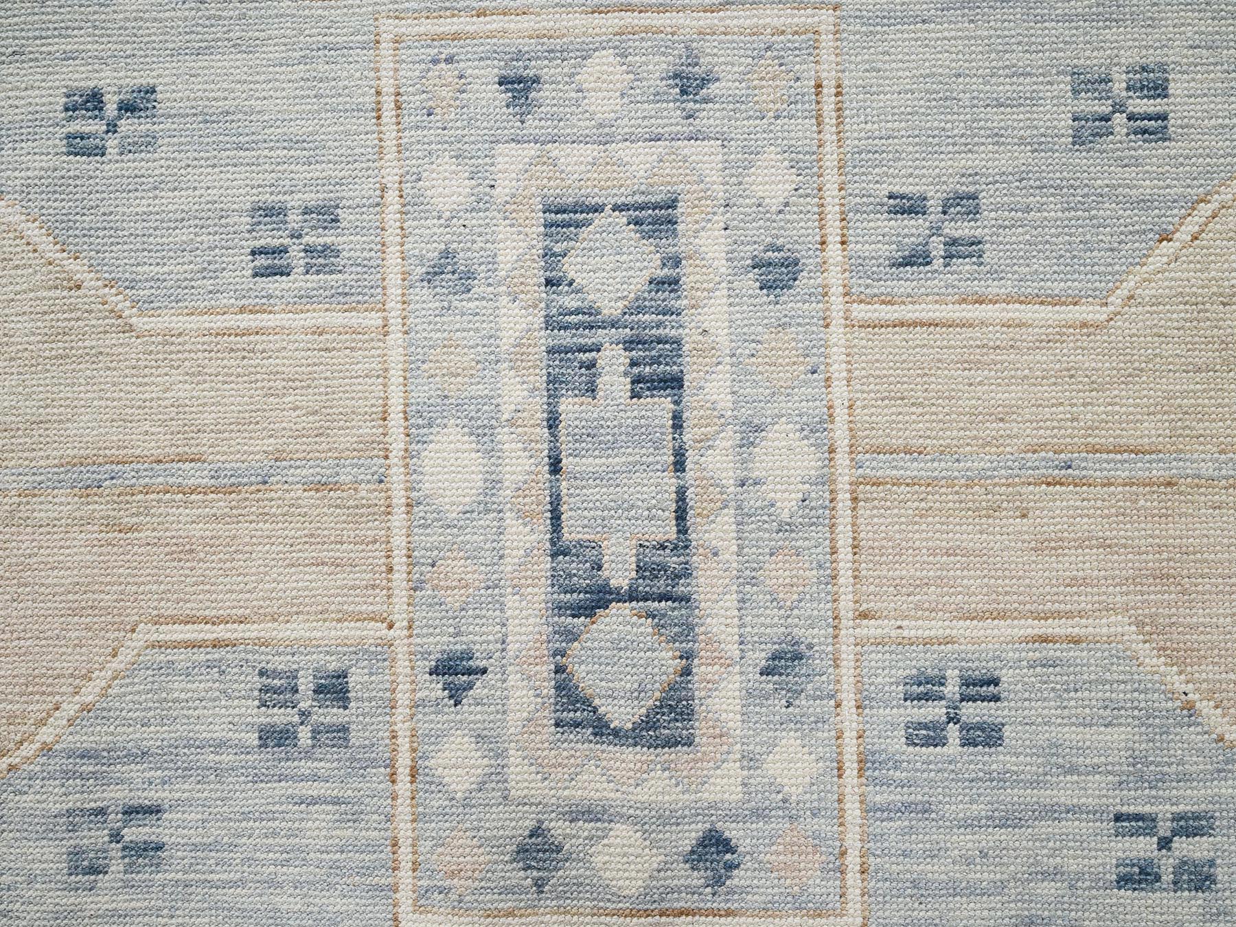 10'x14'1" Misty Gray, Anatolian Village Design, Turkish Knot, Hand Knotted, Zero Pile, Sheared Low, 100% Wool, Oriental Rug HR2560 - Image 9