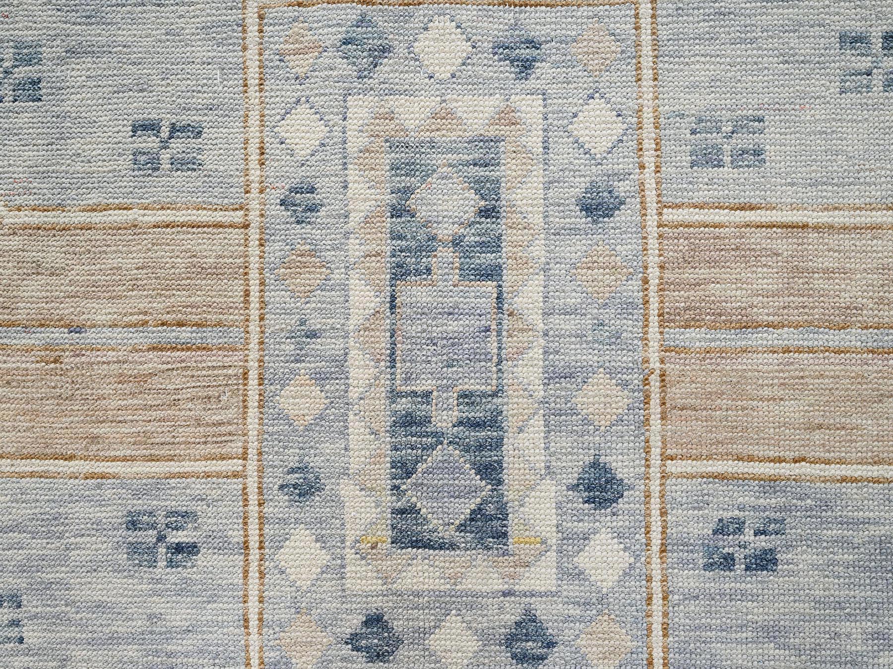11'8"x15' Misty Gray, Anatolian Village Design, Turkish Knot, Hand Knotted, Zero Pile, Sheared Low, 100% Wool, XL, Oversized, Oriental Rug HR2562 - Image 9