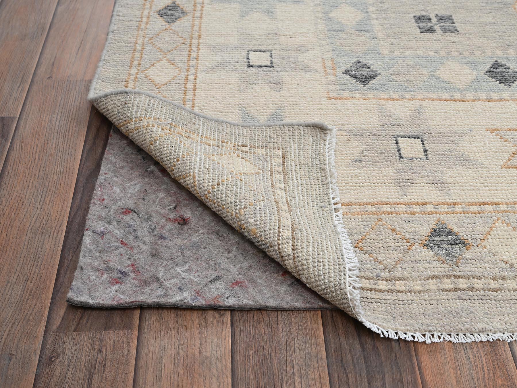 11'6"x14'10" Misty Gray, Anatolian Village Design, Turkish Knot, Sheared Low, Hand Knotted, 100% Wool, Zero Pile, XL, Oversized, Oriental Rug HR2565 - Image 5
