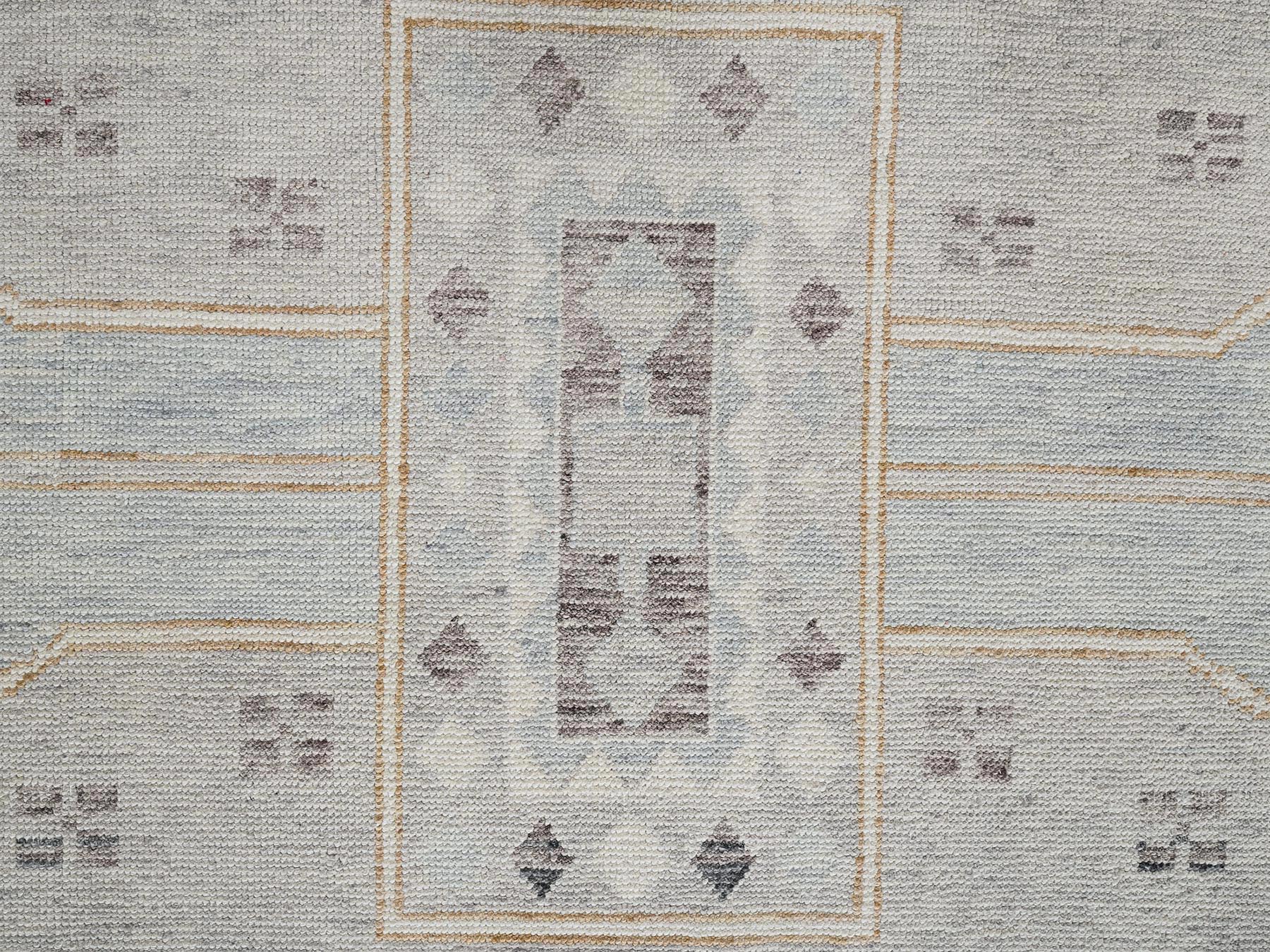 11'6"x14'10" Misty Gray, Anatolian Village Design, Turkish Knot, Sheared Low, Hand Knotted, 100% Wool, Zero Pile, XL, Oversized, Oriental Rug HR2565 - Image 9