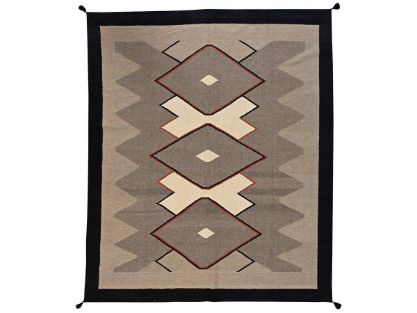 8'1"x10' Khaki Brown, American Indian Southwest Geometric Design, Flat Weave, Hand Woven, 100% Wool, Oriental Rug HR2686