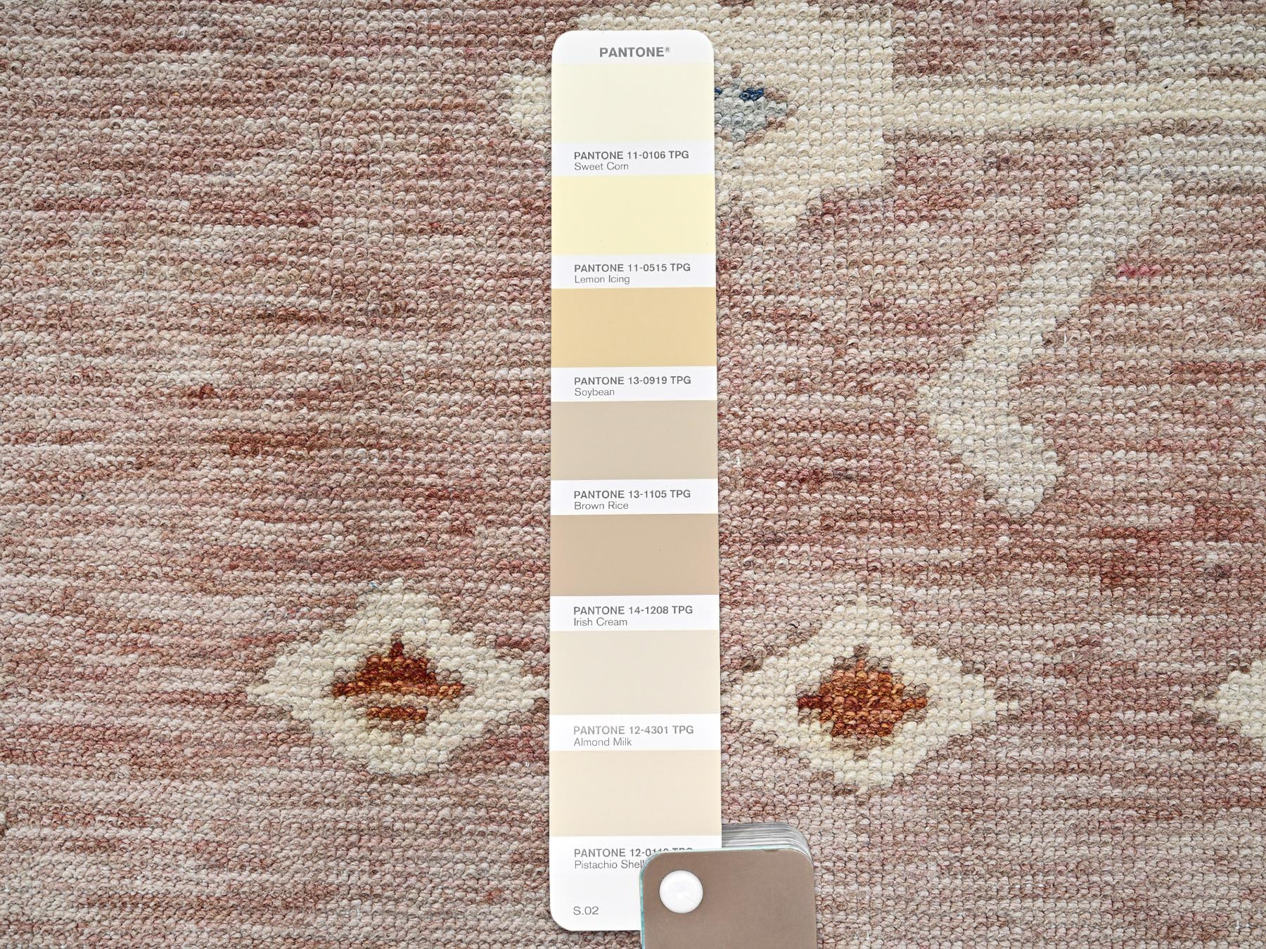 11'7"x14'7" Light Blue, Zero Pile, Anatolian Village Design, Turkish Knot, Hand Knotted, Sheared Low, 100% Wool, XL, Oversized, Oriental Rug HR2702 - Image 8
