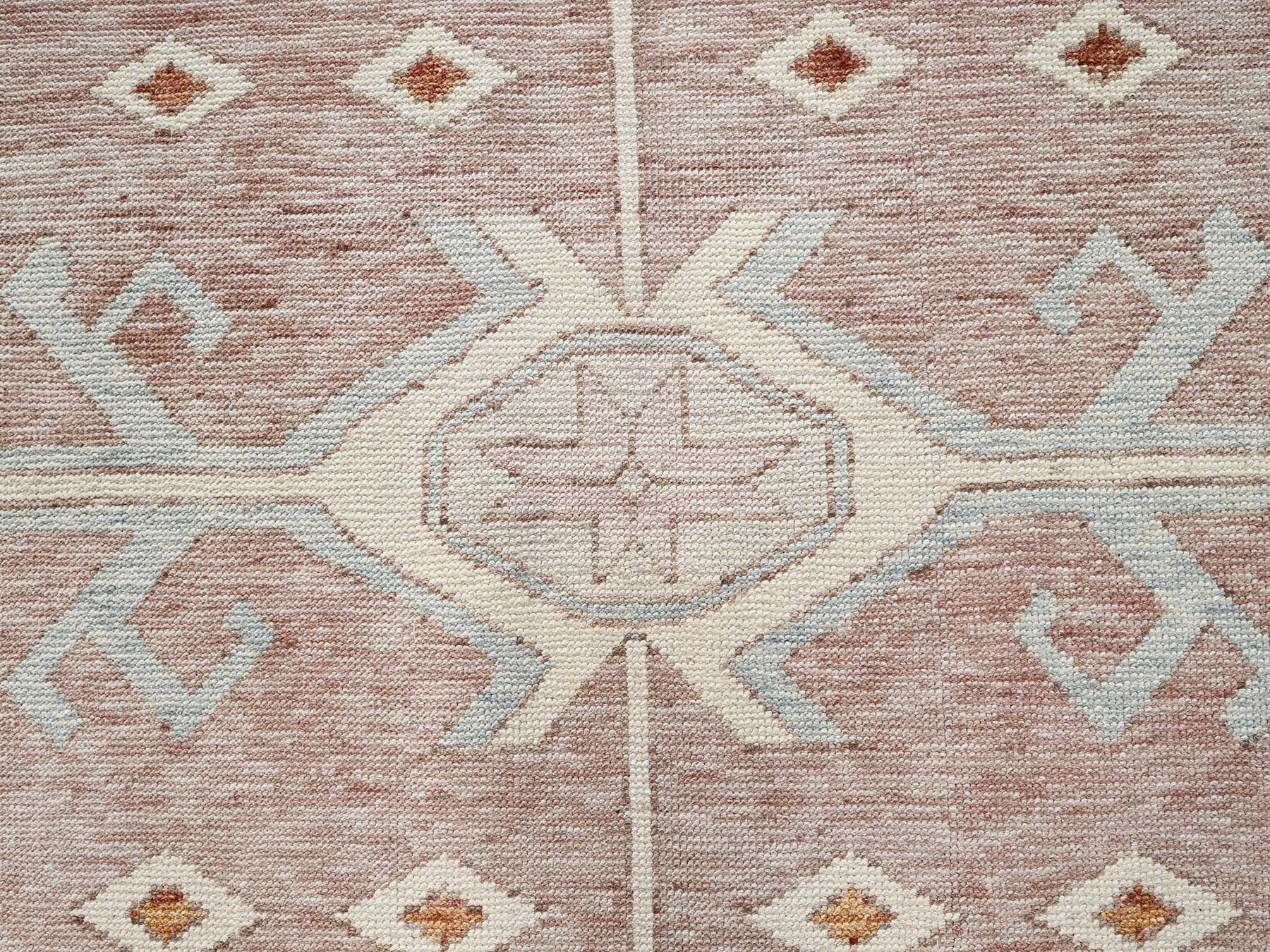 11'7"x14'7" Light Blue, Zero Pile, Anatolian Village Design, Turkish Knot, Hand Knotted, Sheared Low, 100% Wool, XL, Oversized, Oriental Rug HR2702 - Image 9
