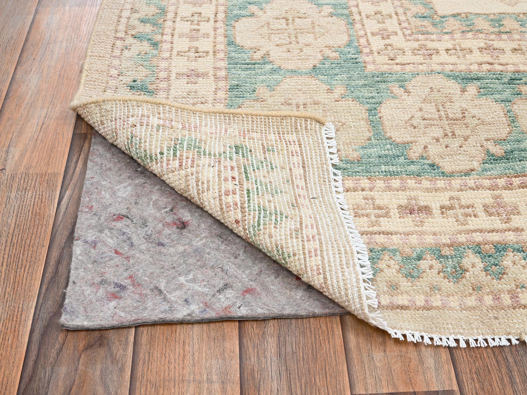 7'9"x10' Irish Cream Brown, Anatolian Village Design, Turkish Knot, Sheared Low, Hand Knotted, 100% Wool, Zero Pile, Oriental Rug HR2712 - Image 5
