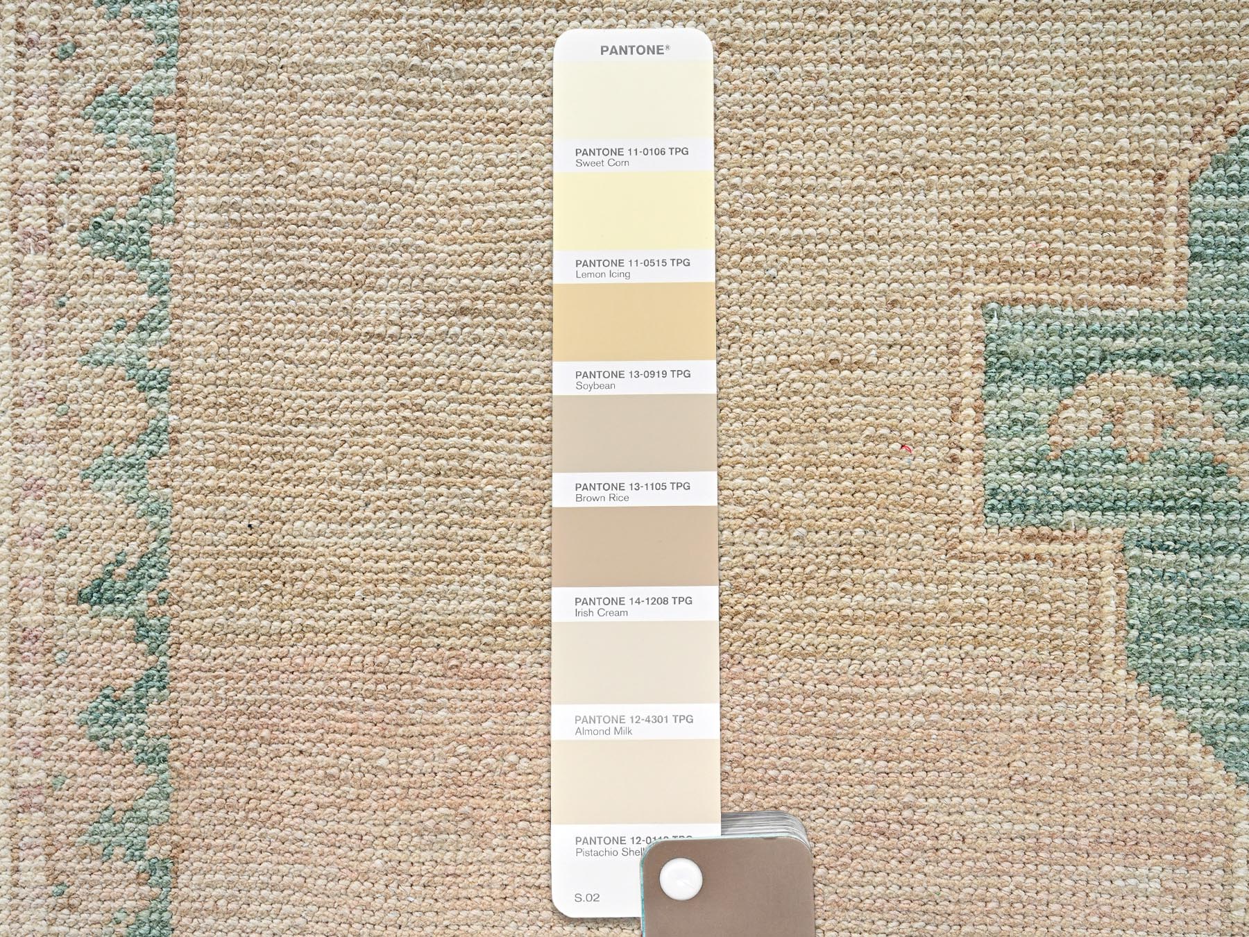 7'9"x10' Irish Cream Brown, Anatolian Village Design, Turkish Knot, Sheared Low, Hand Knotted, 100% Wool, Zero Pile, Oriental Rug HR2712 - Image 8