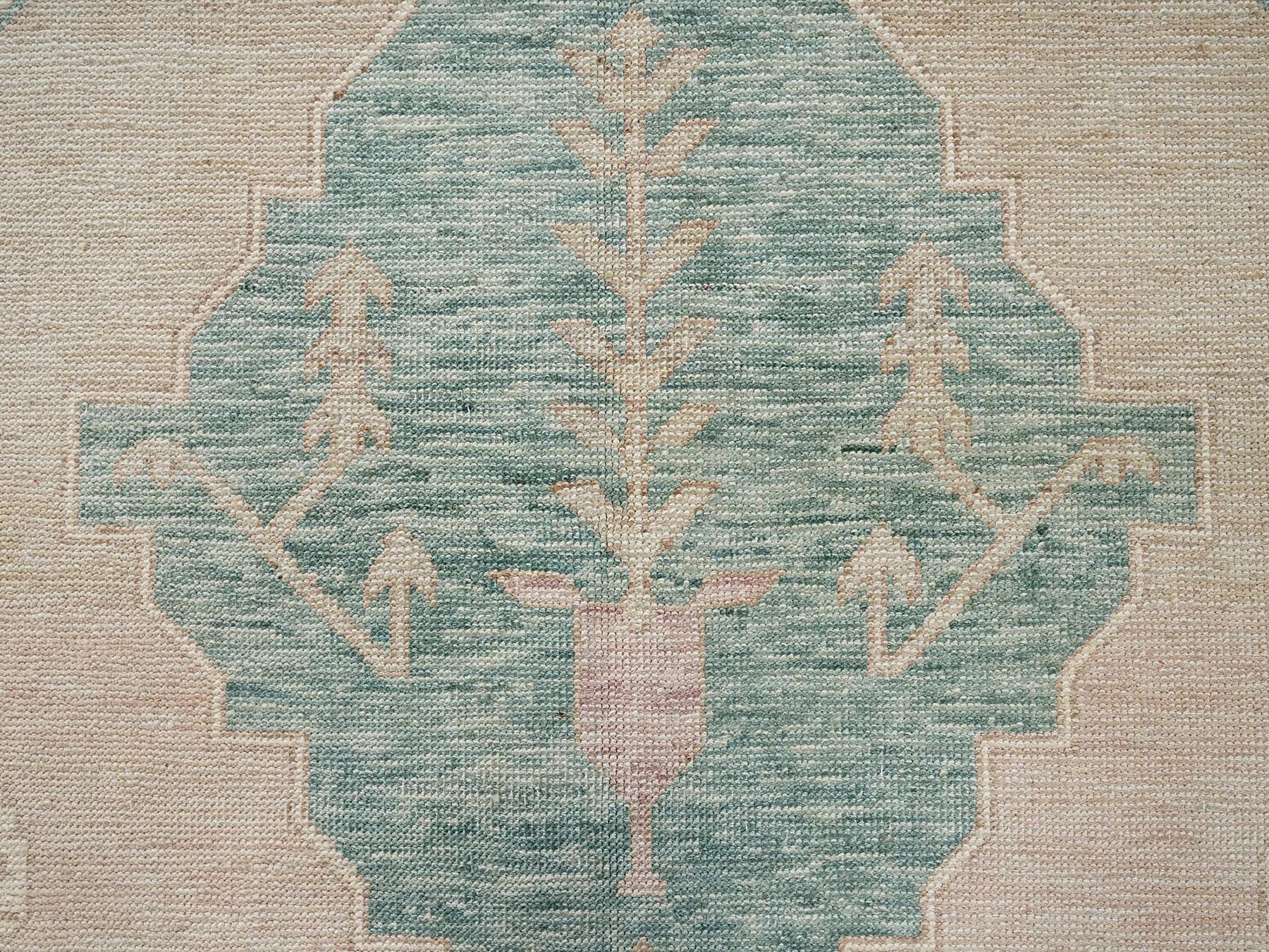 7'9"x10' Irish Cream Brown, Anatolian Village Design, Turkish Knot, Sheared Low, Hand Knotted, 100% Wool, Zero Pile, Oriental Rug HR2712 - Image 9