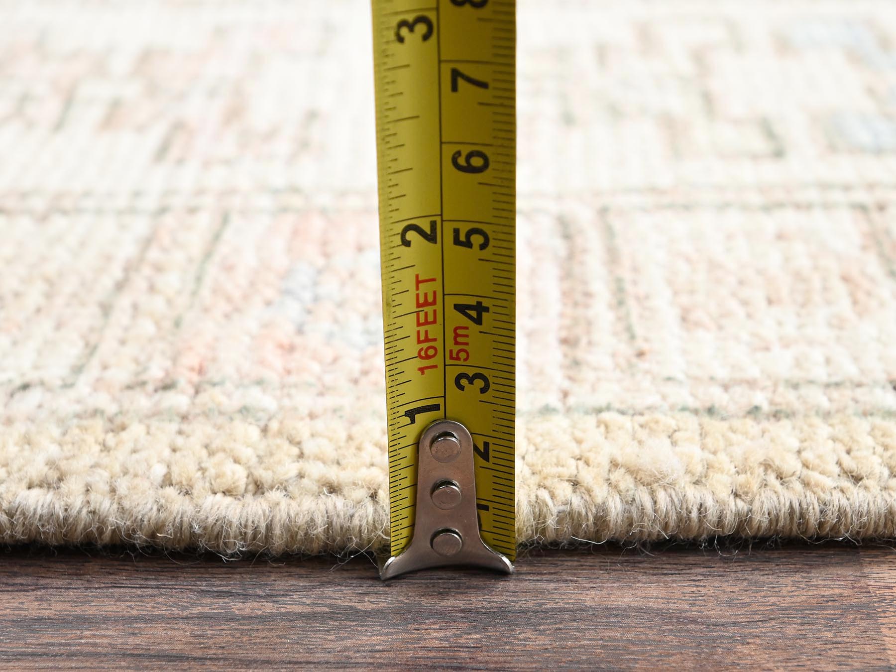 4'10"x6'10" Soybean Yellow, Anatolian Village Design, Turkish Knot, Sheared Low, Hand Knotted, 100% Wool, Zero Pile, Oriental Rug HR2719 - Image 6