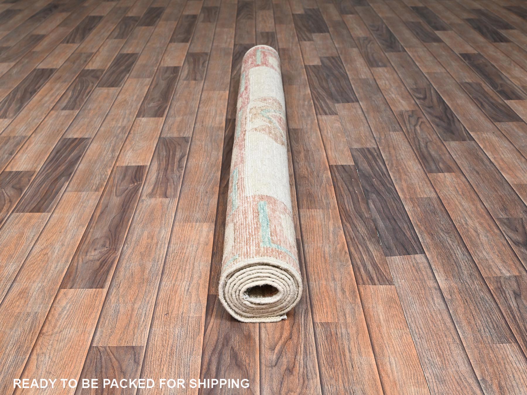 4'10"x7' Irish Cream Brown, Anatolian Village Design, Turkish Knot, Sheared Low, Hand Knotted, 100% Wool, Zero Pile, Oriental Rug HR2721 - Image 5