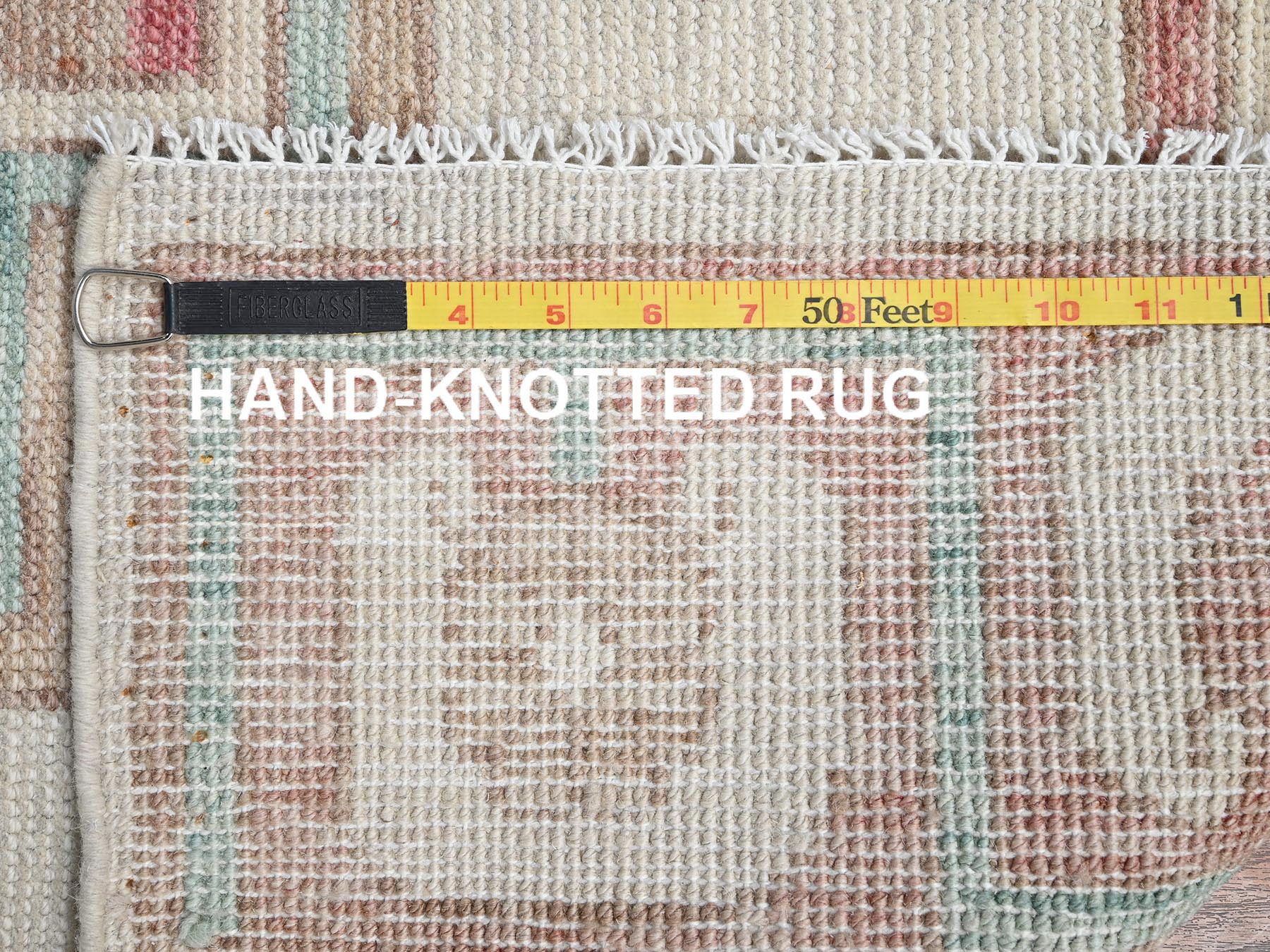 4'10"x7' Irish Cream Brown, Anatolian Village Design, Turkish Knot, Sheared Low, Hand Knotted, 100% Wool, Zero Pile, Oriental Rug HR2721 - Image 7