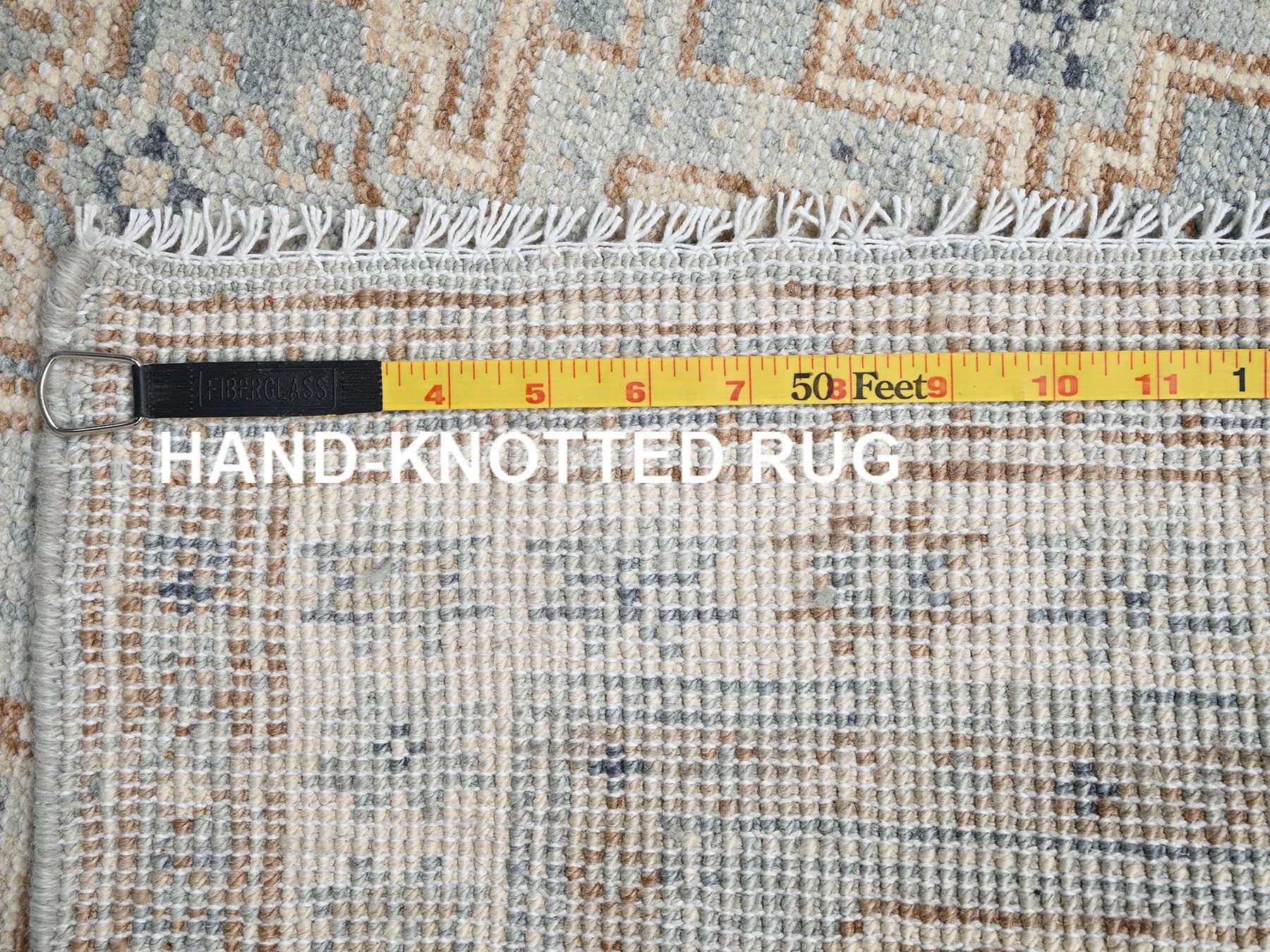 3'x4'7" Misty Gray, Anatolian Village Design, Turkish Knot, Hand Knotted, Zero Pile, Sheared Low, 100% Wool, Oriental Rug HR2763 - Image 7