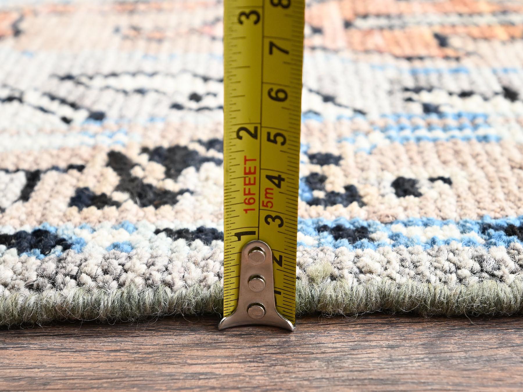 4'10"x7'1" Spanish Gray, Bijar Garus Design, Turkish Knot, Hand Knotted, Zero Pile, Sheared Low, 100% Wool, Oriental Rug HR2768 - Image 6