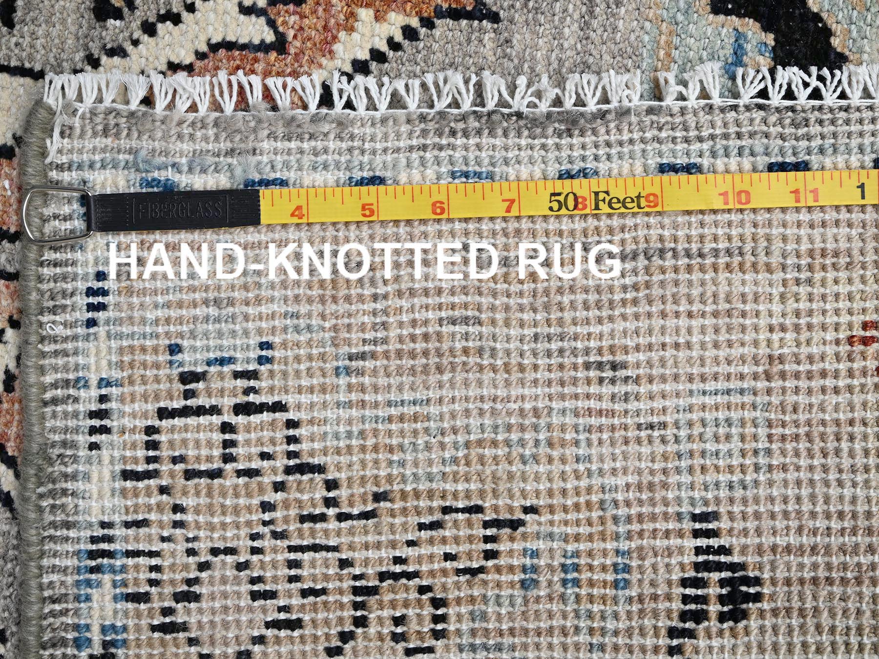4'10"x7'1" Spanish Gray, Bijar Garus Design, Turkish Knot, Hand Knotted, Zero Pile, Sheared Low, 100% Wool, Oriental Rug HR2768 - Image 7