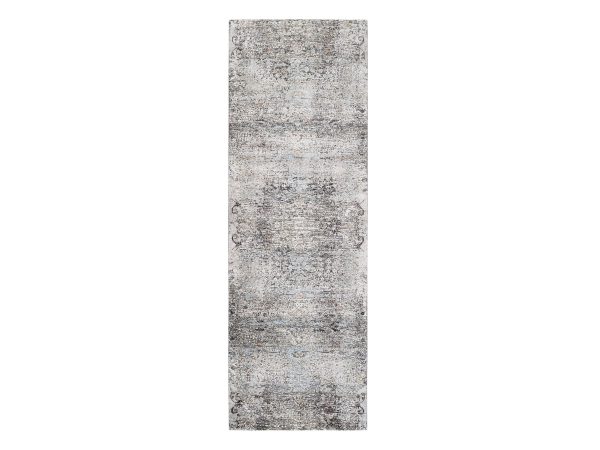4'x12' Shades of Brown, Transitional Persian Influence Erased Medallion Design, Silk with Textured Wool, Hand Knotted, Oriental, Wide Runner, Rug HR63732
