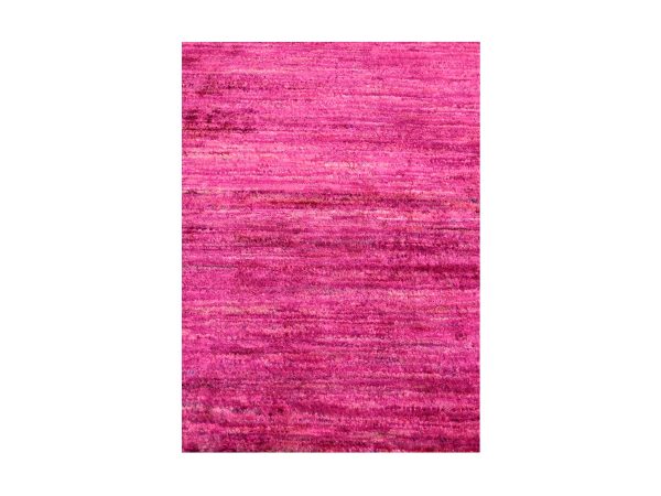 2'x3' Hot Pink, Plain Solid Design, Pure Sari Silk, Hand Knotted, Sample, Strike Off, Mat, Oriental Rug HR76098