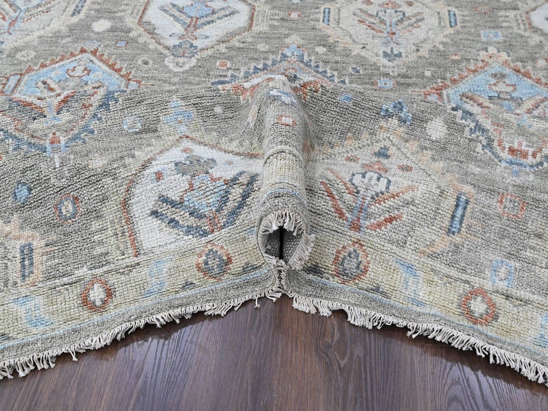 9'x11'10" Sage Green, Oushak All Over Design, Supple Collection, Soft and Velvety Wool, Hand Knotted, Vegetable Dyes, Oriental Rug HR10471 - Image 5