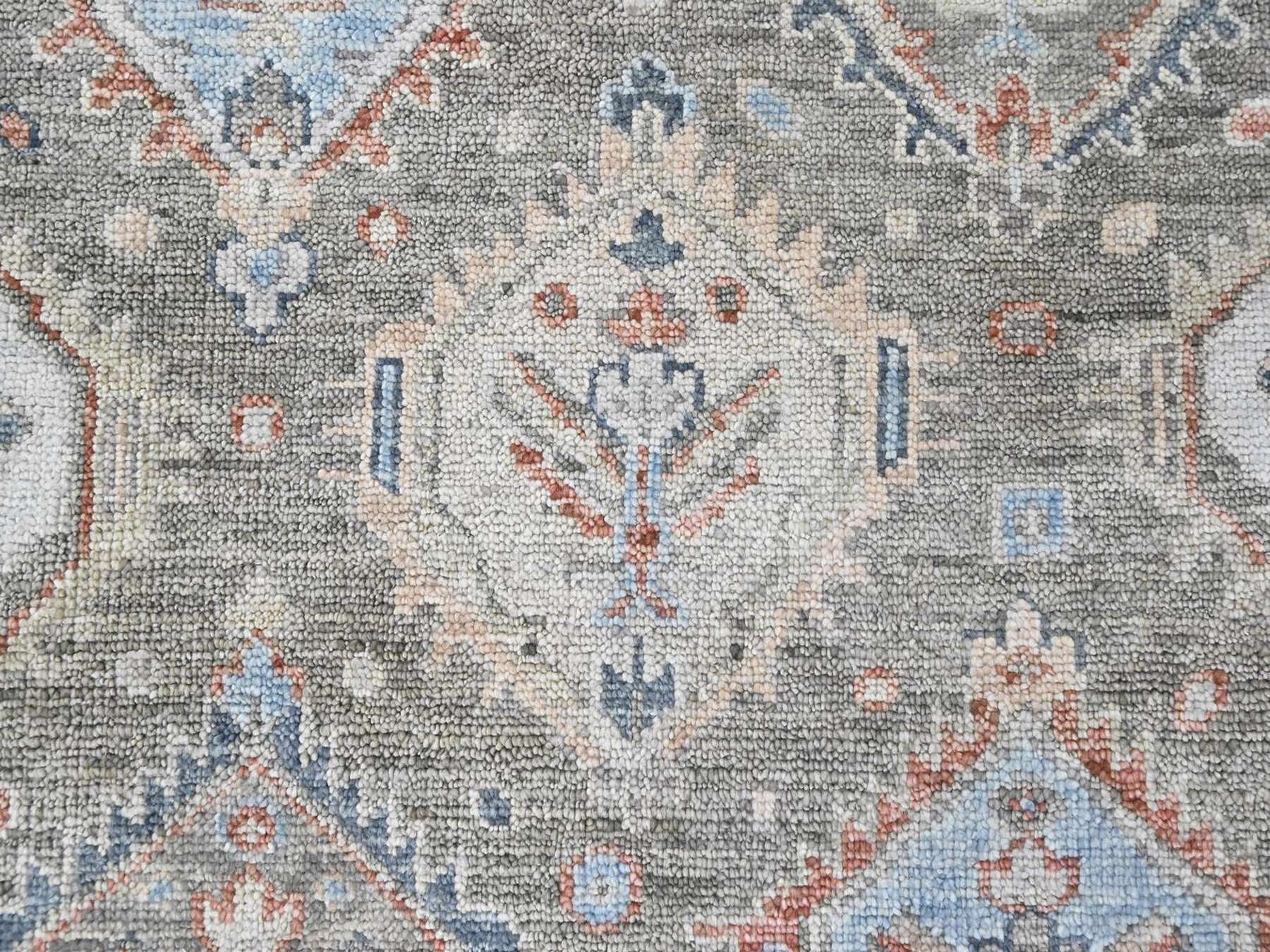 9'x11'10" Sage Green, Oushak All Over Design, Supple Collection, Soft and Velvety Wool, Hand Knotted, Vegetable Dyes, Oriental Rug HR10471 - Image 8