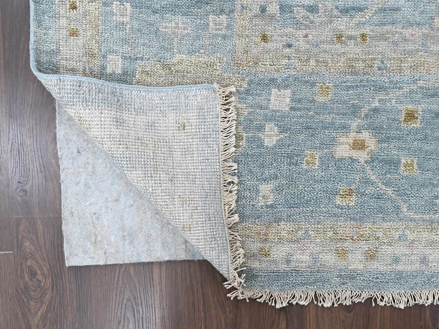 12'x14'10" Stone Blue, Hand Knotted, Supple Collection, Oushak All Over Design, Luxurious Wool, Vegetable Dyes, XL, Oversized, Oriental Rug HR10478 - Image 4